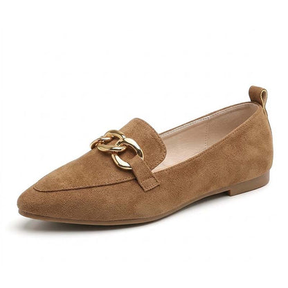 🔥 LETZTER TAG: 80 % RABATT 🔥 Damen-Loafer mit goldfarbener Kette und Fußgewölbestütze – Komfort für jeden Tag