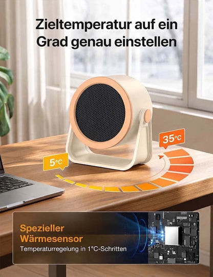 🔥 BVJ 714 Elektrischer Heizlüfter – 1500W Keramik Heizung mit 3D-Oszillation, 2s Schnellerwärmung & ECO Energiesparmodus