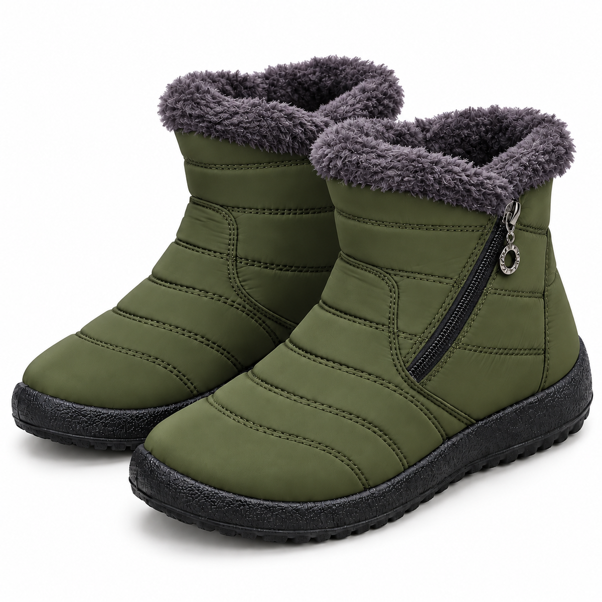 Neu eingetroffen:Damen Winterstiefel mit Warmfutter und Fußgewölbestütze, rutschfeste Stiefeletten mit Reißverschluss für Alltag und Spaziergänge