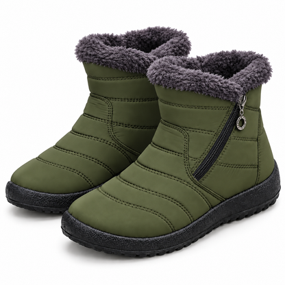 Neu eingetroffen:Damen Winterstiefel mit Warmfutter und Fußgewölbestütze, rutschfeste Stiefeletten mit Reißverschluss für Alltag und Spaziergänge