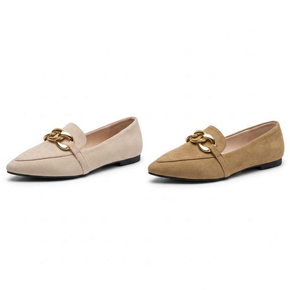 🔥 LETZTER TAG: 80 % RABATT 🔥 Damen-Loafer mit goldfarbener Kette und Fußgewölbestütze – Komfort für jeden Tag