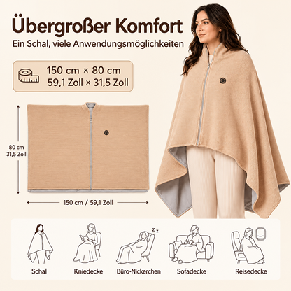 🖤WOCHENEND-SALE - 80% RABATT!!💥Den ganzen Winter warm bleiben — Tragbare elektrische Heizdecke als Schultertuch