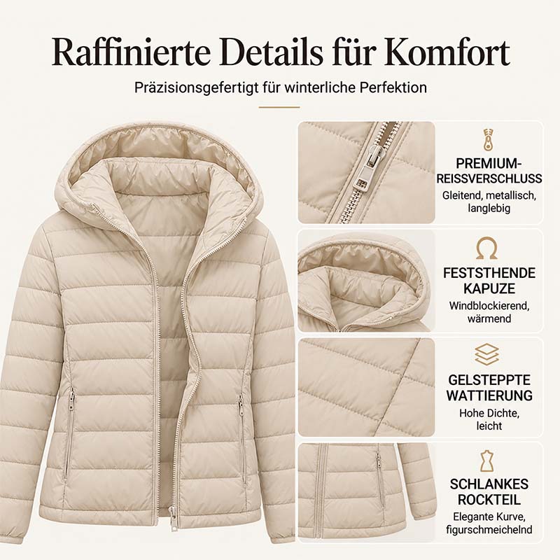 🚨 Neu eingetroffen! Über 80.000 Käufer haben bereits zugeschlagen! Ultradünne, federleichte Damen-Daunenjacke mit Kapuze