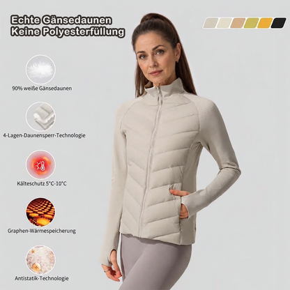 🔥 LETZTER TAG – 80% RABATT 🔥 🪶 Ultraleichte Damen-Daunenjacke mit 90 % Gänsedaunen | Wärmend & atmungsaktiv · Figurbetonter Schnitt · Stehkragen