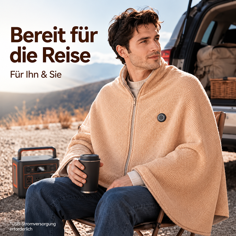 🖤WOCHENEND-SALE - 80% RABATT!!💥Den ganzen Winter warm bleiben — Tragbare elektrische Heizdecke als Schultertuch