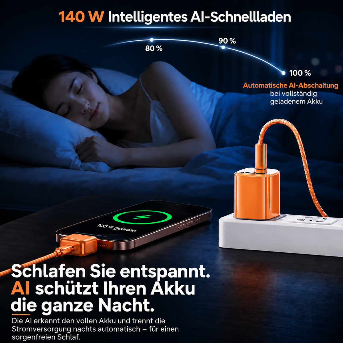 🔥 LETZTER TAG: 80 % RABATT | 140-W-USB-C-Ladeschutz mit AI (künstlicher Intelligenz) & automatischer Abschaltung bei voller Ladung
