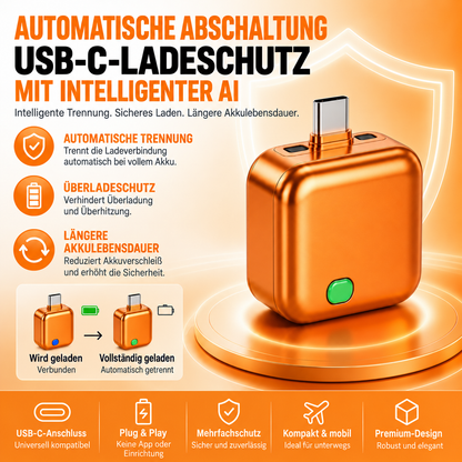 🔥 LETZTER TAG: 80 % RABATT | 140-W-USB-C-Ladeschutz mit AI (künstlicher Intelligenz) & automatischer Abschaltung bei voller Ladung