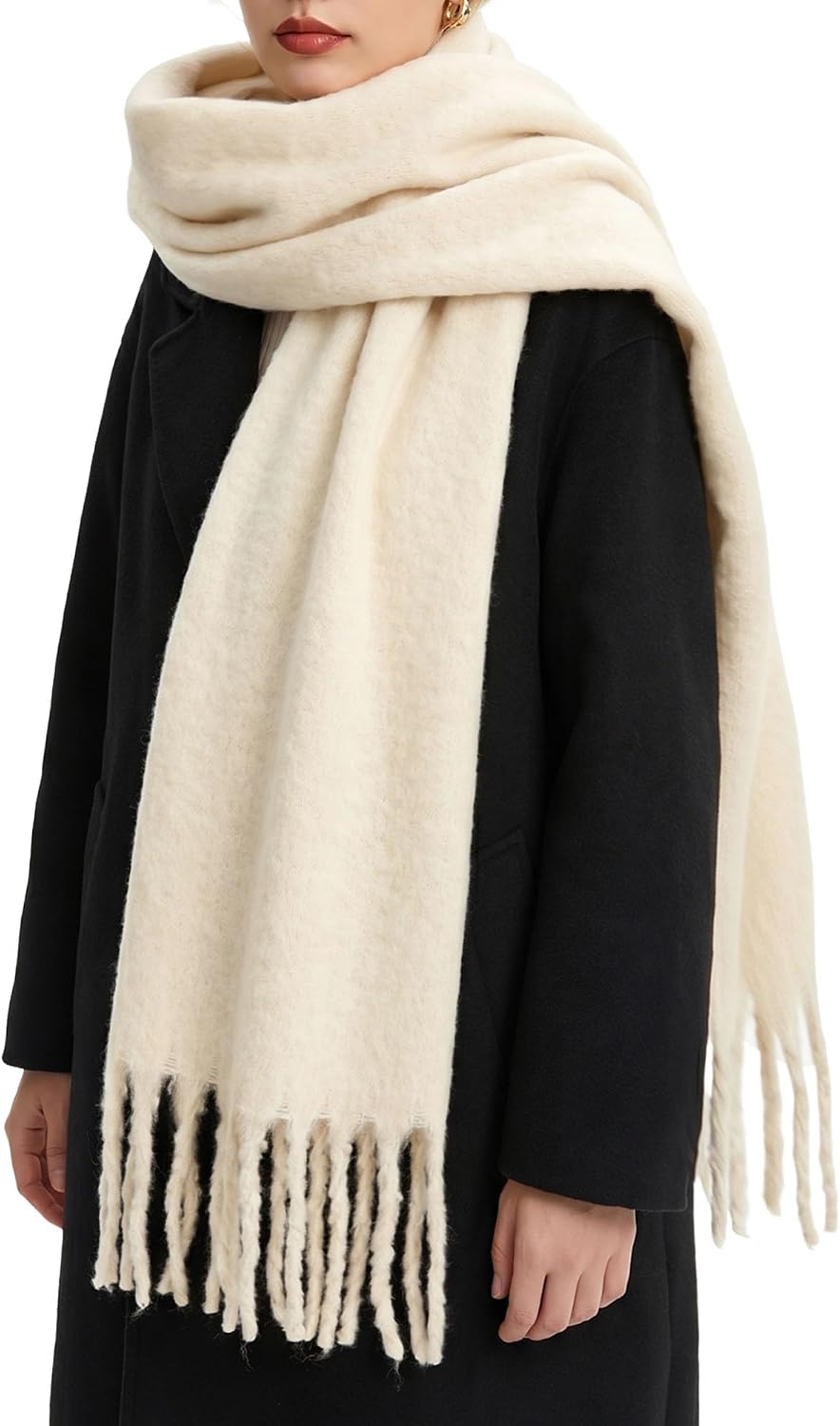 Damen Oversize Winter Schal – Weich, Warm & Kuschelig mit Quasten