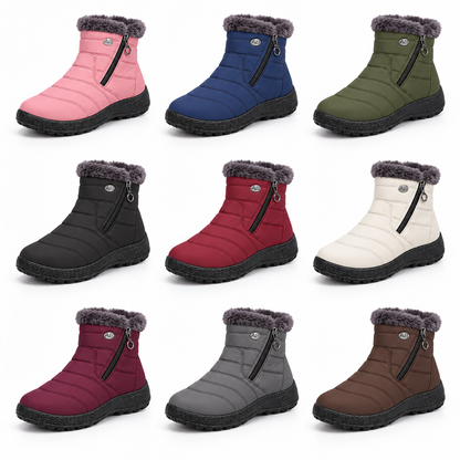 Neu eingetroffen:Damen Winterstiefel mit Warmfutter und Fußgewölbestütze, rutschfeste Stiefeletten mit Reißverschluss für Alltag und Spaziergänge
