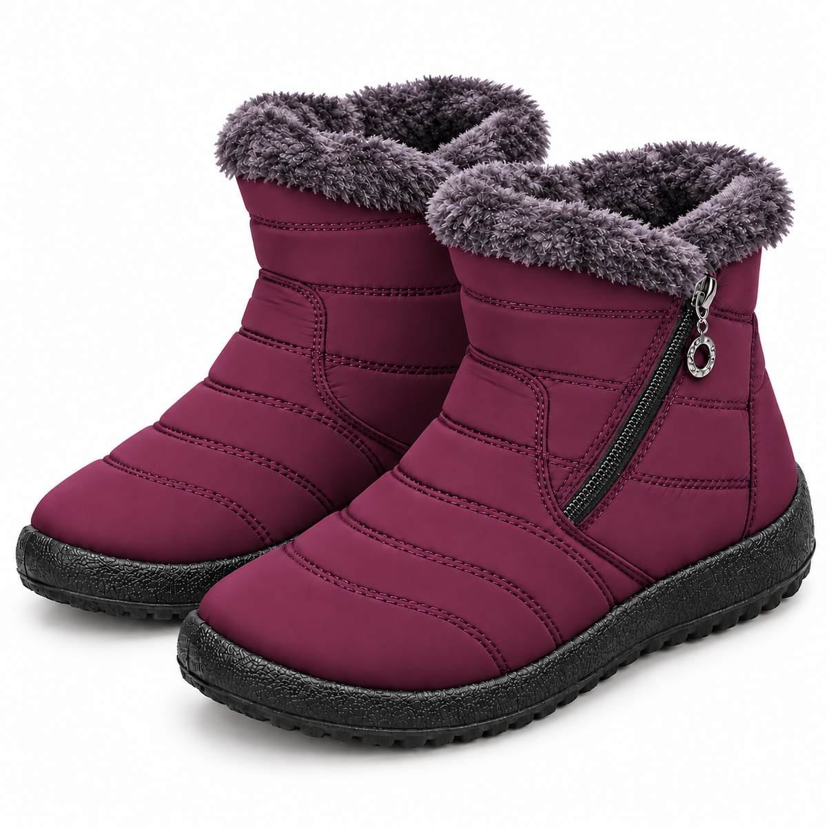 Neu eingetroffen:Damen Winterstiefel mit Warmfutter und Fußgewölbestütze, rutschfeste Stiefeletten mit Reißverschluss für Alltag und Spaziergänge