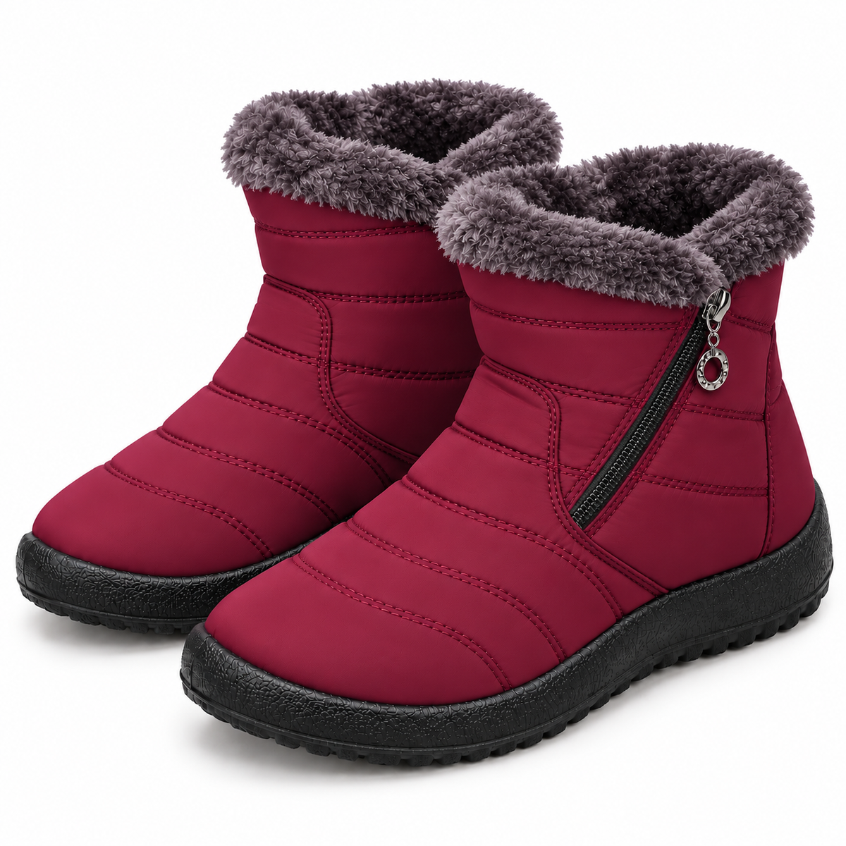 Neu eingetroffen:Damen Winterstiefel mit Warmfutter und Fußgewölbestütze, rutschfeste Stiefeletten mit Reißverschluss für Alltag und Spaziergänge