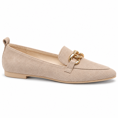 🔥 LETZTER TAG: 80 % RABATT 🔥 Damen-Loafer mit goldfarbener Kette und Fußgewölbestütze – Komfort für jeden Tag